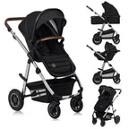 Carucior 3 in 1 Lionelo Amber, Negru Silver