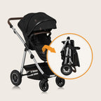 Carucior 3 in 1 Lionelo Amber, Negru Silver