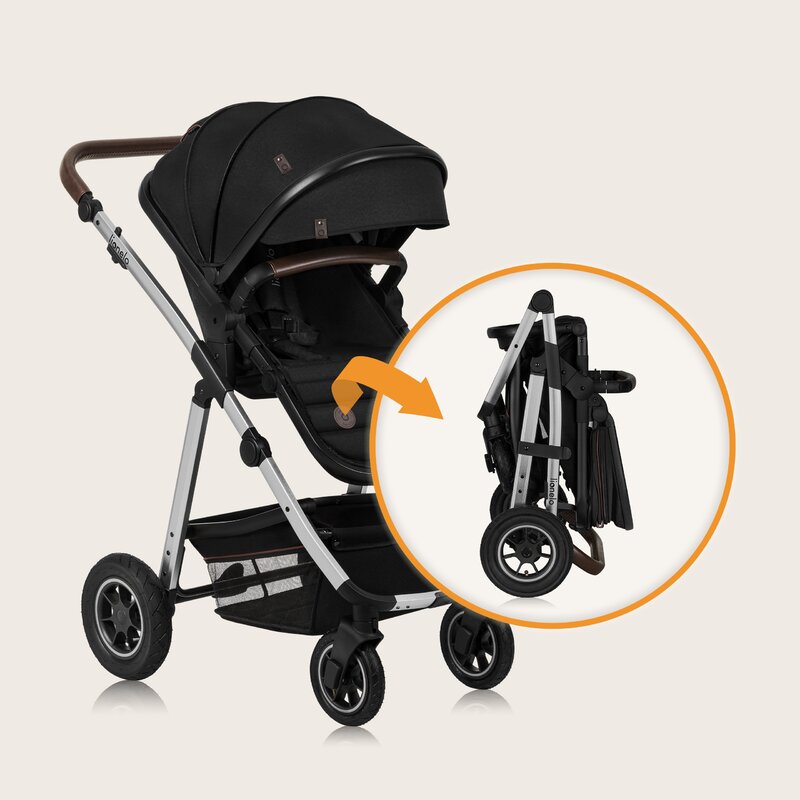 Carucior 3 in 1 Lionelo Amber, Negru Silver