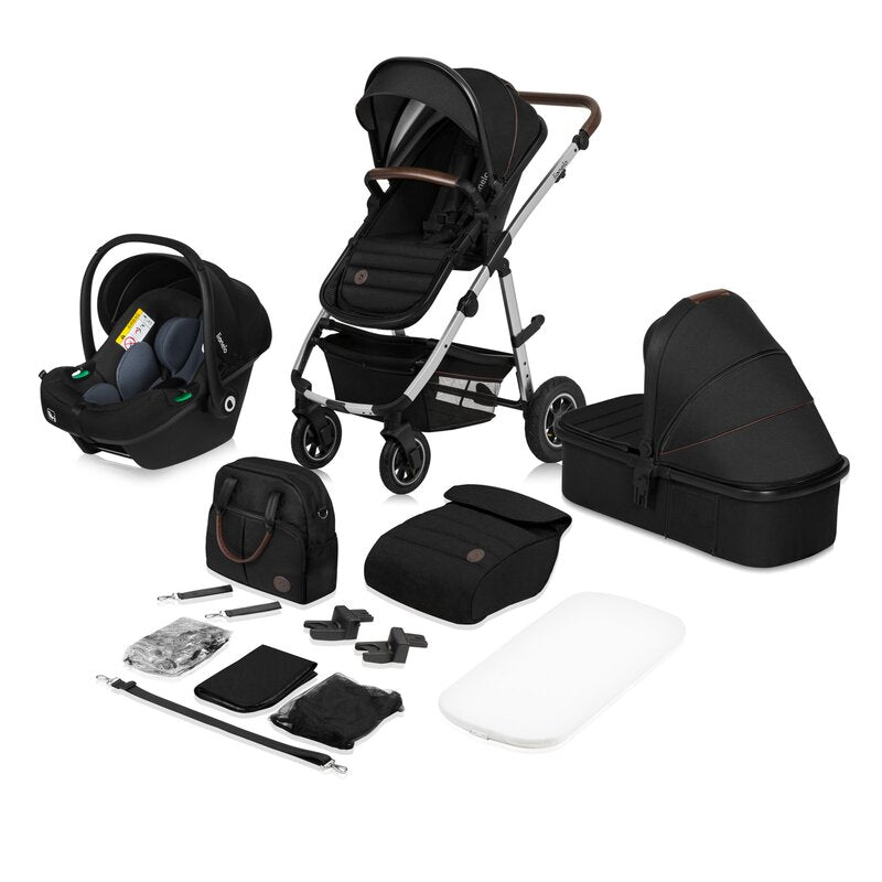 Carucior 3 in 1 Lionelo Amber, Negru Silver