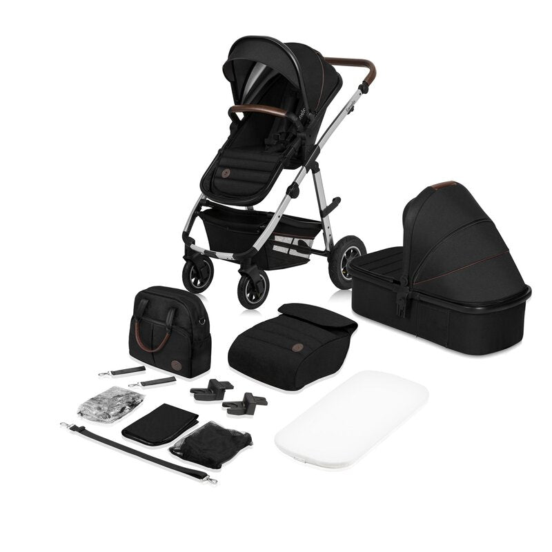 Carucior 3 in 1 Lionelo Amber, Negru Silver
