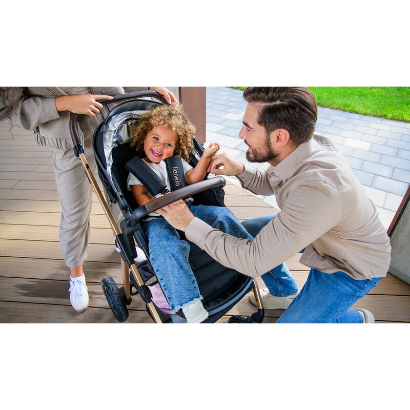 Carucior 3 in 1 Lionelo Amber, Negru Silver