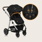 Carucior 3 in 1 Lionelo Amber, Negru Silver