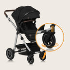 Carucior 3 in 1 Lionelo Amber, Negru Silver