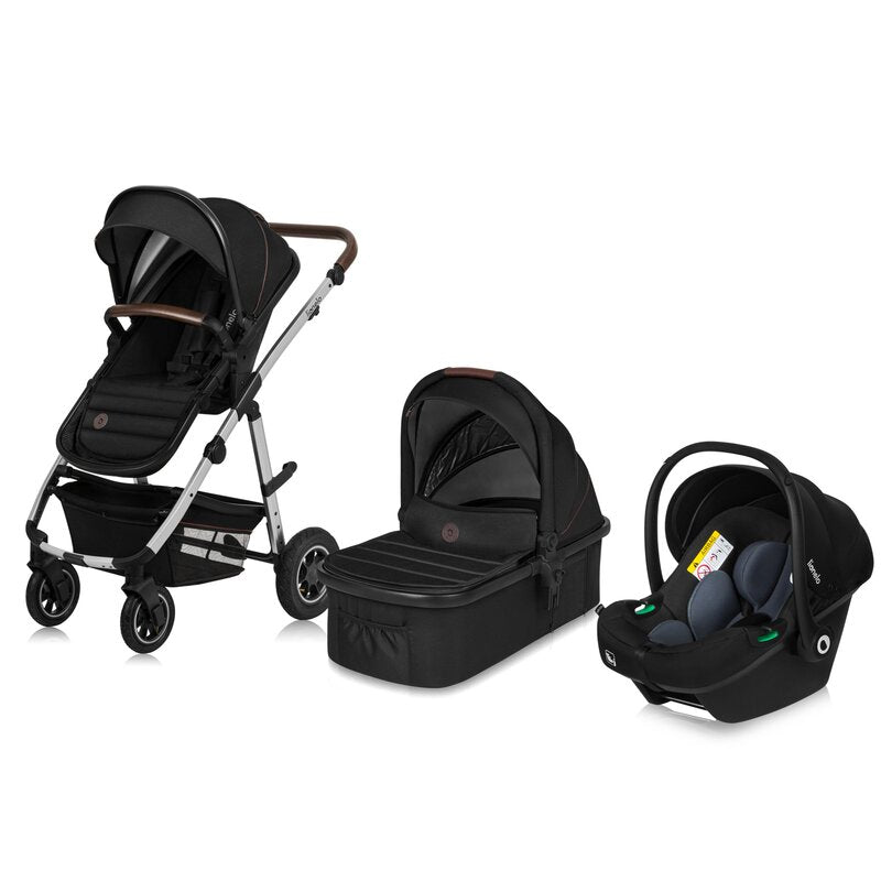 Carucior 3 in 1 Lionelo Amber, Negru Silver