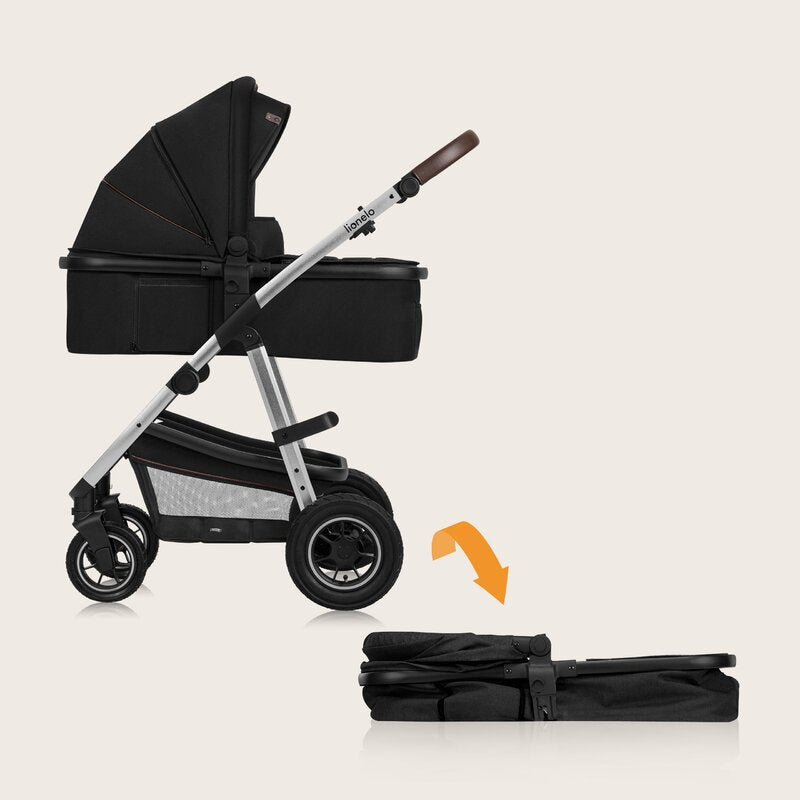 Carucior 3 in 1 Lionelo Amber, Negru Silver