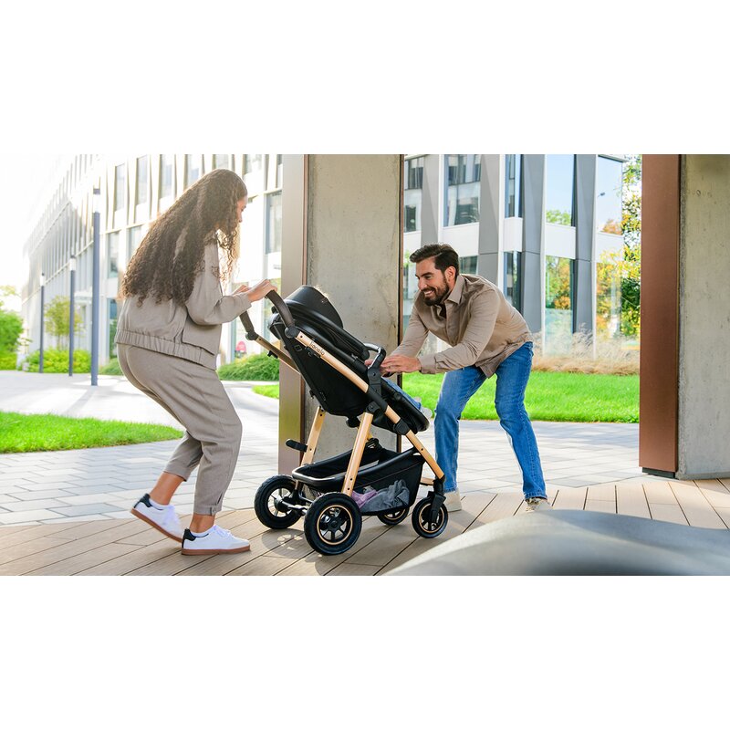 Carucior 3 in 1 Lionelo Amber, Negru Silver