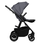 Carucior 3 in 1, Lionelo, Amber Plus, Cadru aluminiu, Cu landou intarit si salteluta moale, Cu scoica auto testata ADAC, Reversibil, Maner ajustabil, Cu accesorii, Cu ventilatie panoramica 3D, Pana la 22 kg, EN1888-1, EN1888-2, EN1466, ECE R129, Gri