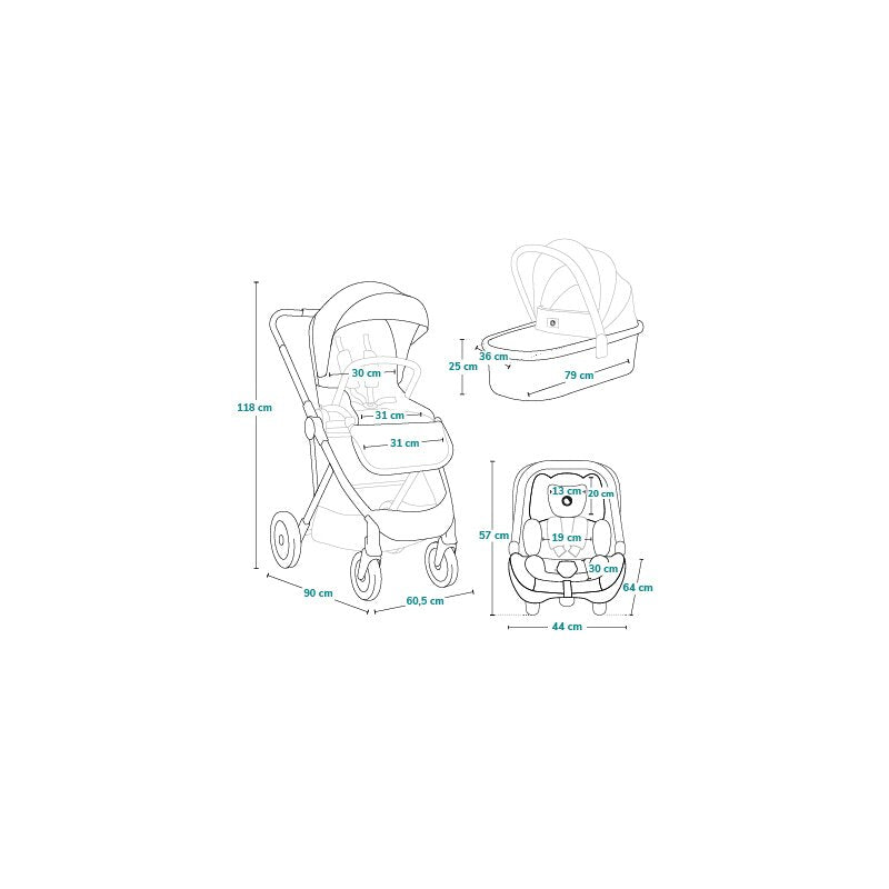 Carucior 3 in 1, Lionelo, Amber Plus, Cadru aluminiu, Cu landou intarit si salteluta moale, Cu scoica auto testata ADAC, Reversibil, Maner ajustabil, Cu accesorii, Cu ventilatie panoramica 3D, Pana la 22 kg, EN1888-1, EN1888-2, EN1466, ECE R129, Gri