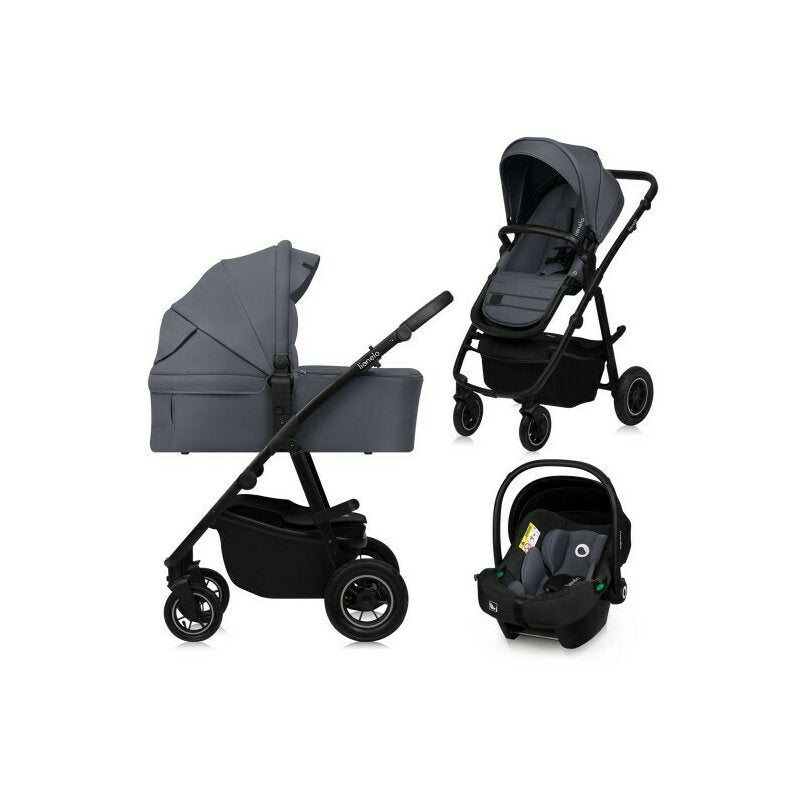 Carucior 3 in 1 Lionelo Amber Plus Gri - vedere de ansamblu