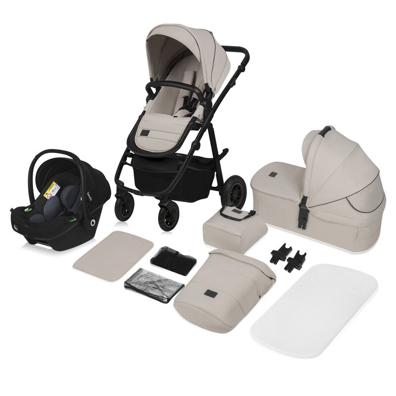 Carucior 3 in 1 Lionelo Amber Plus Bej - scaun sport reversibil