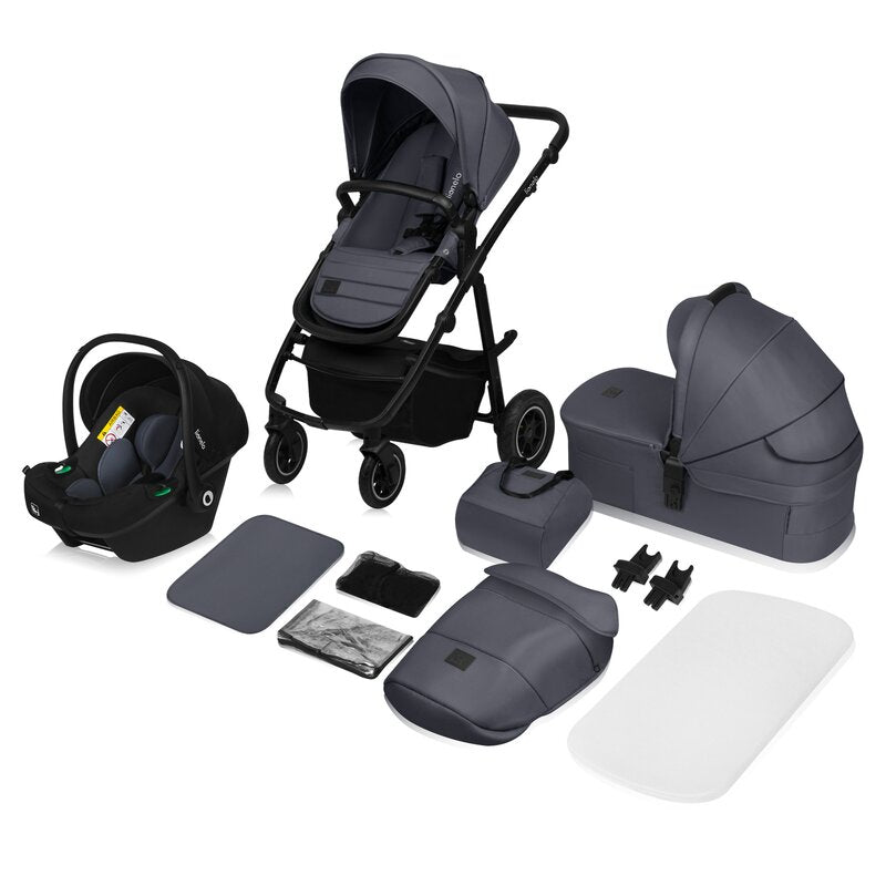 Carucior 3 in 1 Lionelo Amber Plus Gri - scaun sport reversibil