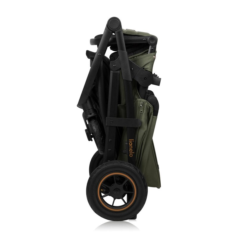 Carucior 3 in 1, Lionelo, Amber Plus, Cadru aluminiu, Cu landou intarit si salteluta moale, Cu scoica auto testata ADAC, Reversibil, Maner ajustabil, Cu accesorii, Cu ventilatie panoramica 3D, Pana la 22 kg, EN1888-1, EN1888-2, EN1466, ECE R129, Verde