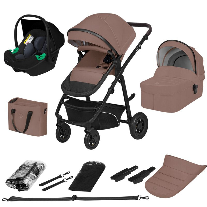 Carucior 3 in 1 Lionelo Bianka Bej Taupe - vedere de ansamblu