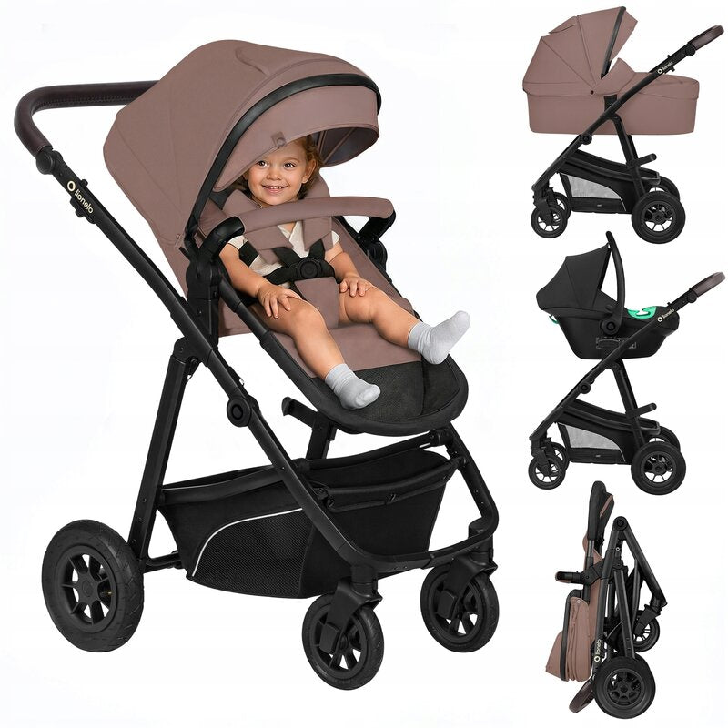 Carucior 3 in 1 Lionelo Bianka Bej Taupe - scaun auto Astrid Lite