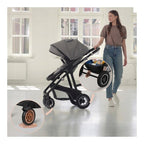 Carucior 3 in 1, Lionelo, Bianka, Transformabil, Cadru aluminiu, Cu landou si salteluta moale, Cu scoica auto, Cu multiple accesorii, Sustine 22 kg, 0 luni+, EN1466:2014+AC:2015, EN1888, Bej Taupe