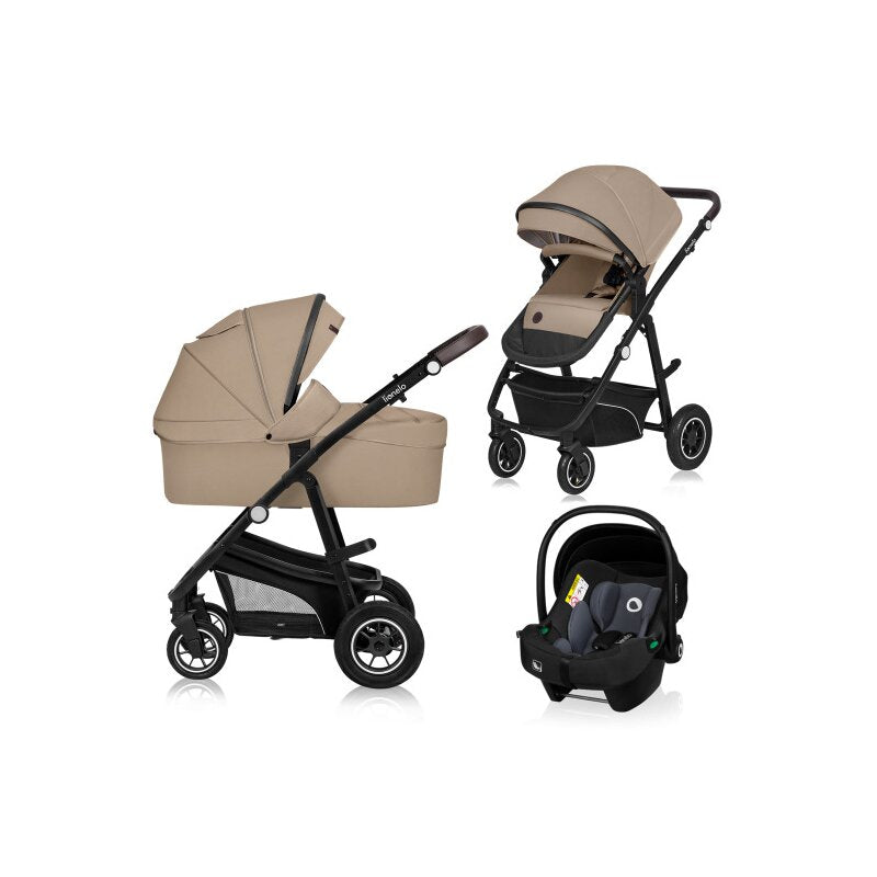 Carucior 3 in 1 Lionelo Bianka Bej - vedere de ansamblu