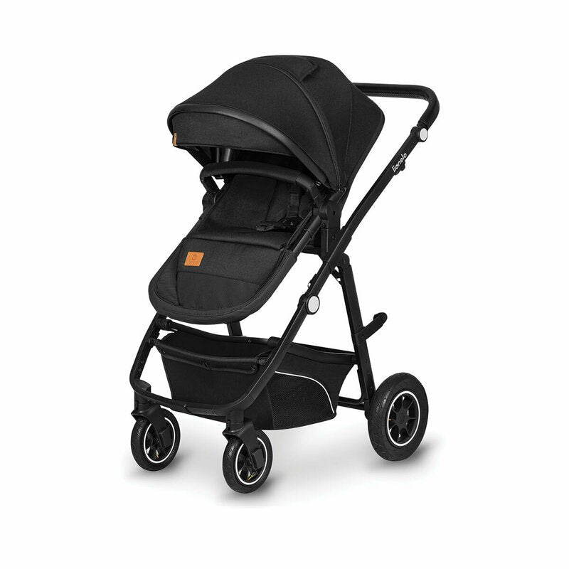 Carucior 3 in 1, Lionelo, Bianka, Transformabil, Cadru aluminiu, Cu landou si salteluta moale, Cu scoica auto, Cu multiple accesorii, Sustine 22 kg, 0 luni+, EN1466:2014+AC:2015, EN1888, Negru