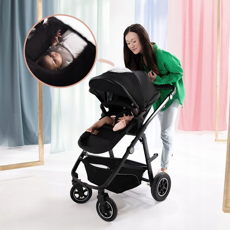 Carucior 3 in 1, Lionelo, Bianka, Transformabil, Cadru aluminiu, Cu landou si salteluta moale, Cu scoica auto, Cu multiple accesorii, Sustine 22 kg, 0 luni+, EN1466:2014+AC:2015, EN1888, Bej
