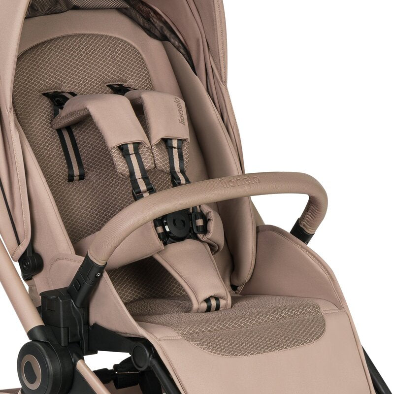 Carucior 3 in 1 Lionelo Freya cu Scoica Auto Astrid i-Size ADAC, Landou si Parte Sport, 0-22 kg, Bej