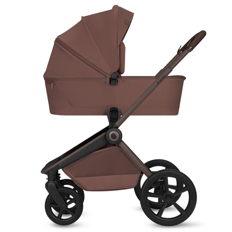 Carucior 3 in 1 Lionelo Freya cu Scoica Auto Astrid i-Size ADAC, Landou si Parte Sport, 0-22 kg, Maro