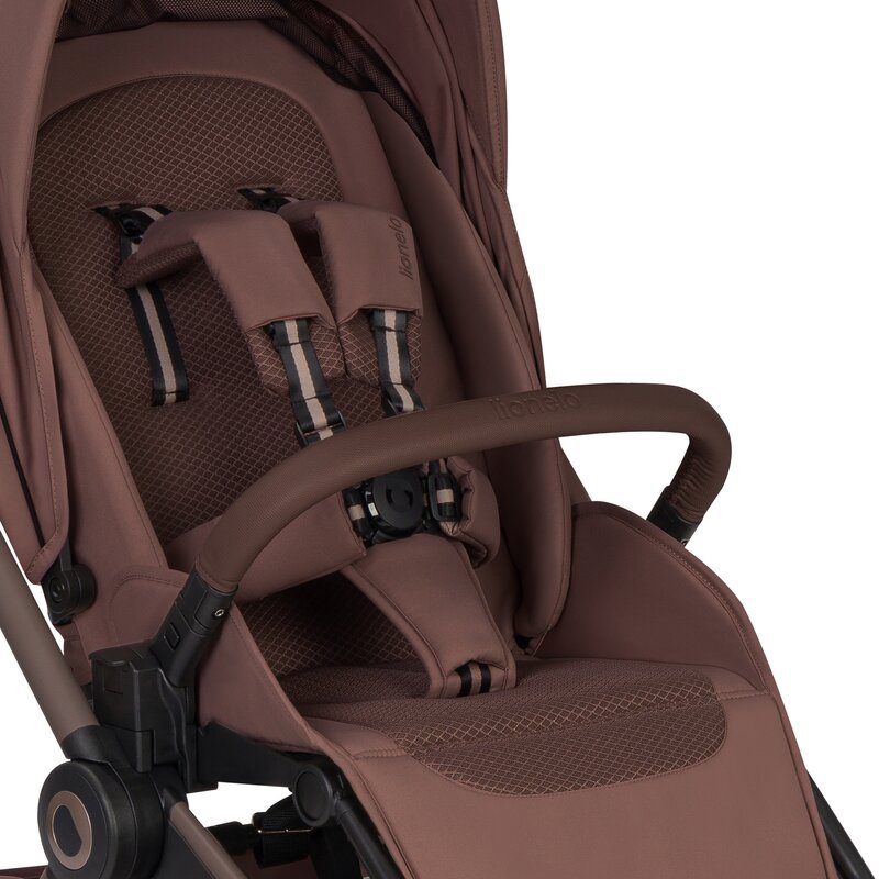 Carucior 3 in 1 Lionelo Freya cu Scoica Auto Astrid i-Size ADAC, Landou si Parte Sport, 0-22 kg, Maro