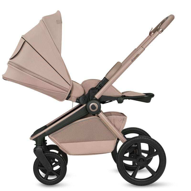 Carucior 3 in 1 Lionelo Freya cu Scoica Auto Astrid i-Size ADAC, Landou si Parte Sport, 0-22 kg, Bej