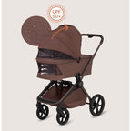 Carucior 3 in 1 Lionelo Freya cu Scoica Auto Astrid i-Size ADAC, Landou si Parte Sport, 0-22 kg, Maro