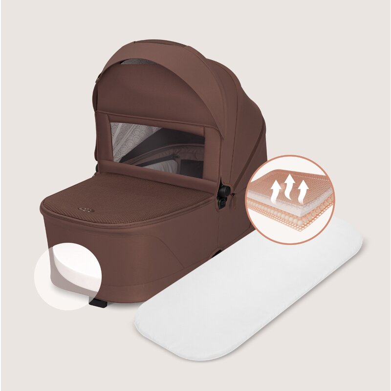 Carucior 3 in 1 Lionelo Freya cu Scoica Auto Astrid i-Size ADAC, Landou si Parte Sport, 0-22 kg, Maro
