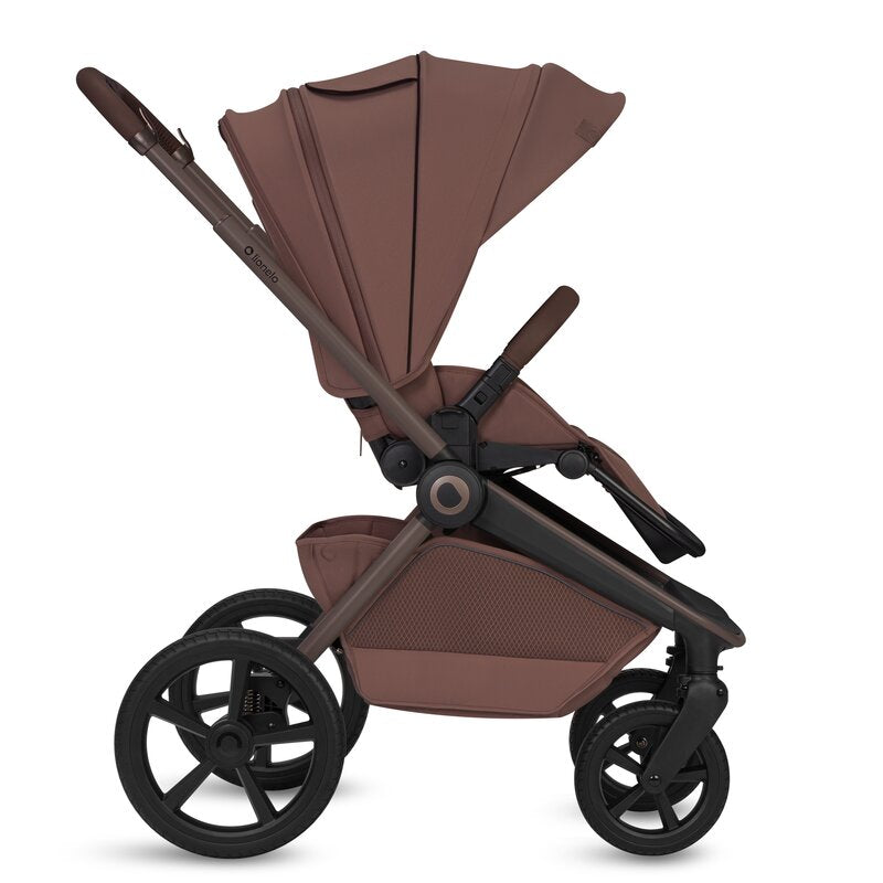 Carucior 3 in 1 Lionelo Freya cu Scoica Auto Astrid i-Size ADAC, Landou si Parte Sport, 0-22 kg, Maro