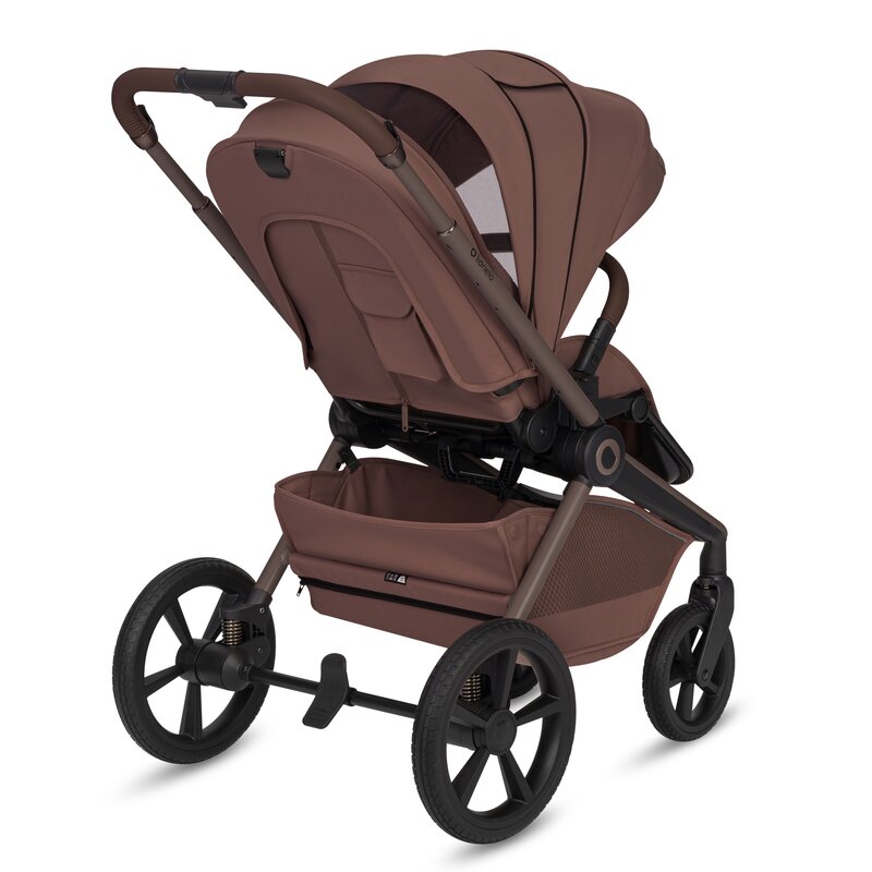 Carucior 3 in 1 Lionelo Freya cu Scoica Auto Astrid i-Size ADAC, Landou si Parte Sport, 0-22 kg, Maro