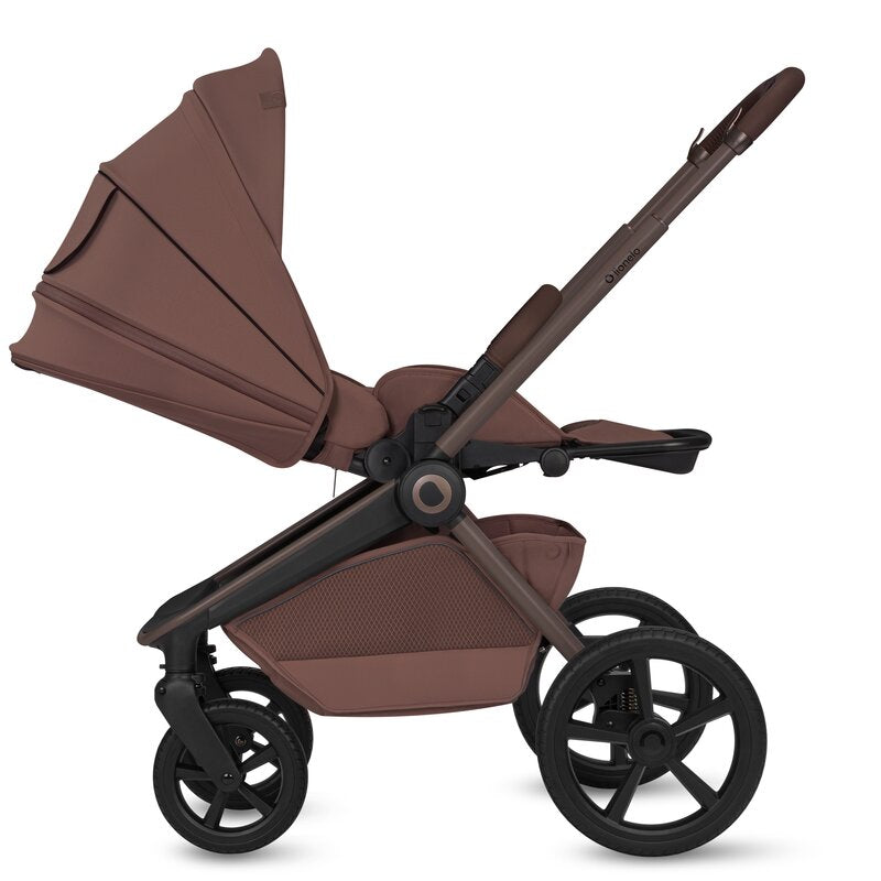 Carucior 3 in 1 Lionelo Freya cu Scoica Auto Astrid i-Size ADAC, Landou si Parte Sport, 0-22 kg, Maro