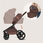 Carucior 3 in 1 Lionelo Freya cu Scoica Auto Astrid i-Size ADAC, Landou si Parte Sport, 0-22 kg, Maro