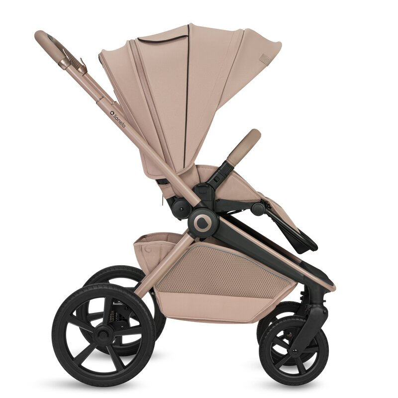 Carucior 3 in 1 Lionelo Freya cu Scoica Auto Astrid i-Size ADAC, Landou si Parte Sport, 0-22 kg, Bej