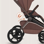 Carucior 3 in 1 Lionelo Freya cu Scoica Auto Astrid i-Size ADAC, Landou si Parte Sport, 0-22 kg, Maro