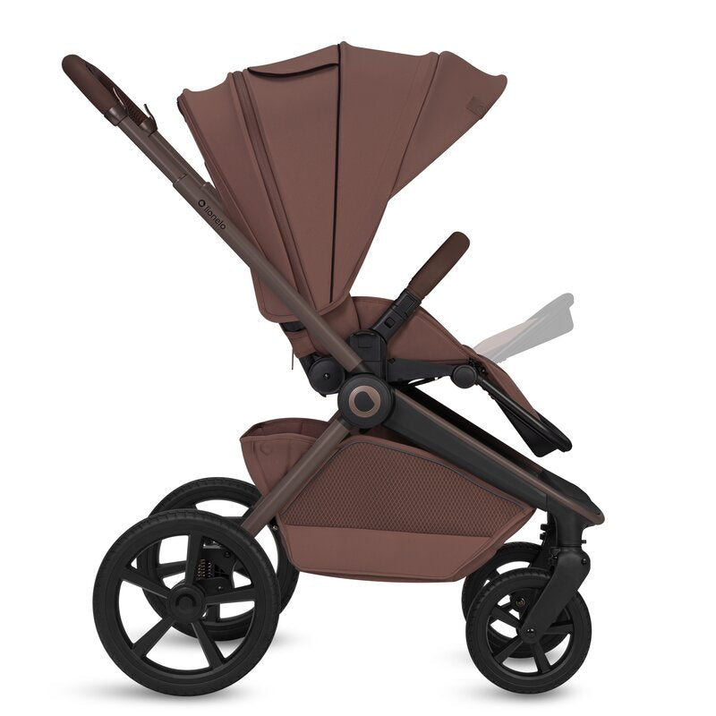 Carucior 3 in 1 Lionelo Freya cu Scoica Auto Astrid i-Size ADAC, Landou si Parte Sport, 0-22 kg, Maro