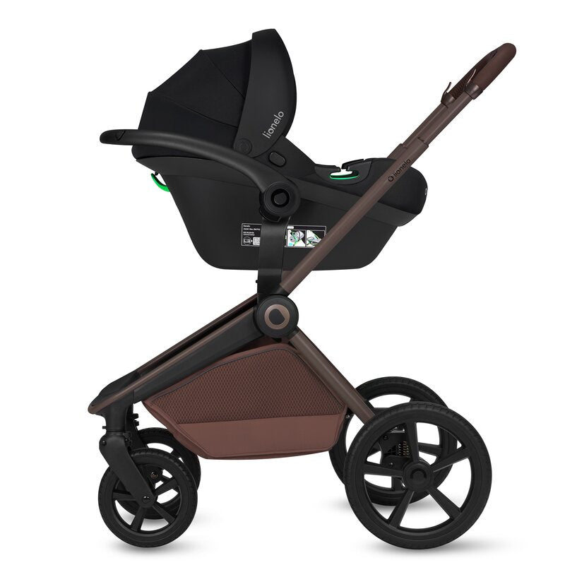 Carucior 3 in 1 Lionelo Freya cu Scoica Auto Astrid i-Size ADAC, Landou si Parte Sport, 0-22 kg, Maro
