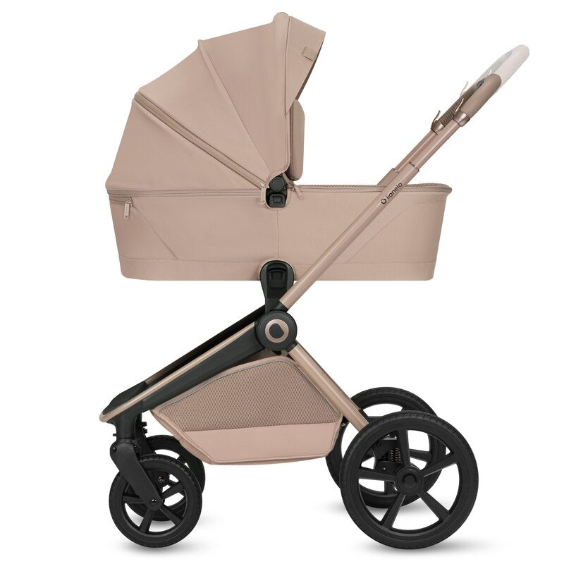 Carucior 3 in 1 Lionelo Freya cu Scoica Auto Astrid i-Size ADAC, Landou si Parte Sport, 0-22 kg, Bej
