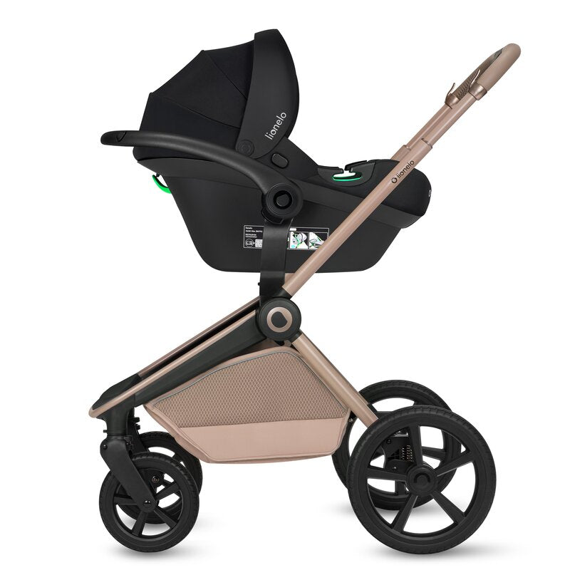 Carucior 3 in 1 Lionelo Freya cu Scoica Auto Astrid i-Size ADAC, Landou si Parte Sport, 0-22 kg, Bej