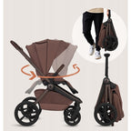 Carucior 3 in 1 Lionelo Freya cu Scoica Auto Astrid i-Size ADAC, Landou si Parte Sport, 0-22 kg, Maro