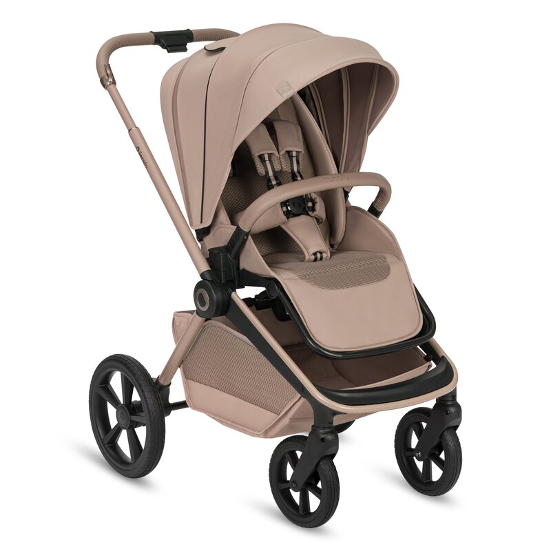 Carucior 3 in 1 Lionelo Freya cu Scoica Auto Astrid i-Size ADAC, Landou si Parte Sport, 0-22 kg, Bej