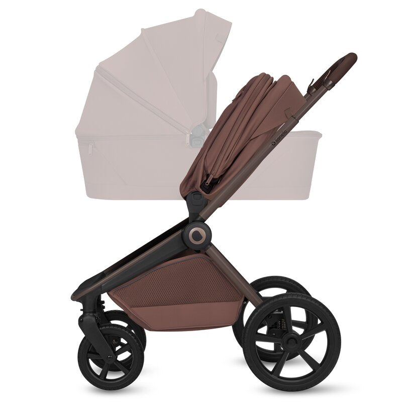 Carucior 3 in 1 Lionelo Freya cu Scoica Auto Astrid i-Size ADAC, Landou si Parte Sport, 0-22 kg, Maro