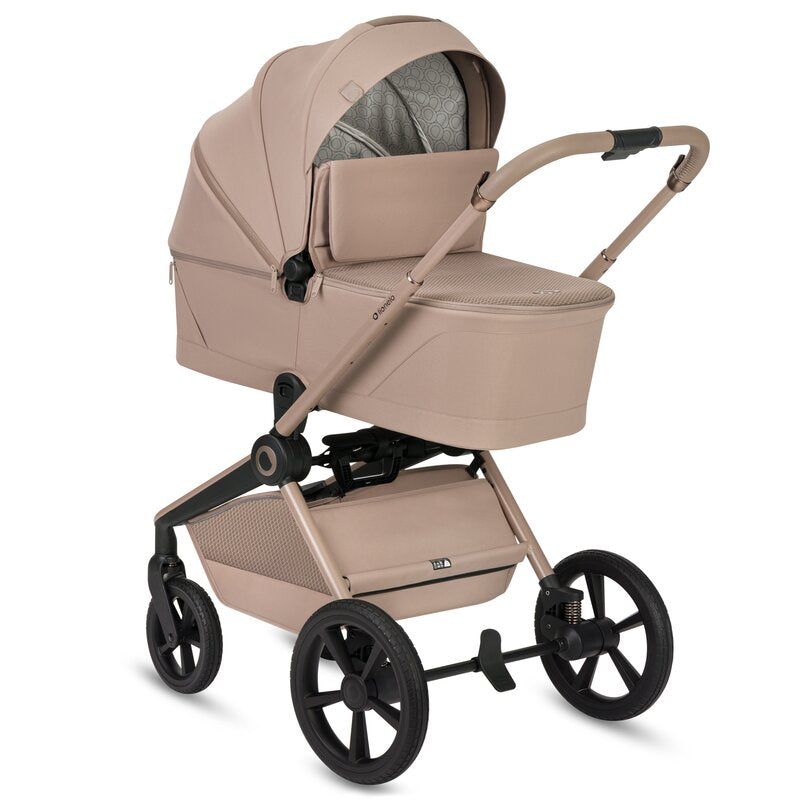 Carucior 3 in 1 Lionelo Freya cu Scoica Auto Astrid i-Size ADAC, Landou si Parte Sport, 0-22 kg, Bej