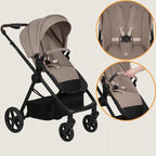 Carucior 3 in 1 Lionelo Greet cu Scoica Auto Astrid Lite i-Size, Landou si Parte Sport, 0-22 kg, Bej