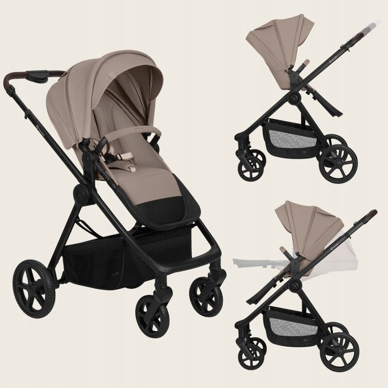 Carucior 3 in 1 Lionelo Greet cu Scoica Auto Astrid Lite i-Size, Landou si Parte Sport, 0-22 kg, Bej