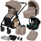 Carucior 3 in 1 Lionelo Greet cu Scoica Auto Astrid Lite i-Size, Landou si Parte Sport, 0-22 kg, Bej