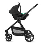 Carucior 3 in 1, Lionelo, Greet, Pana la 15 kg, Cadru aluminiu, Cu landou si salteluta moale, Cu scoica auto, Reversibil, Cu accesorii, Maner, suport pentru picioare, spatar reglabile, Negru