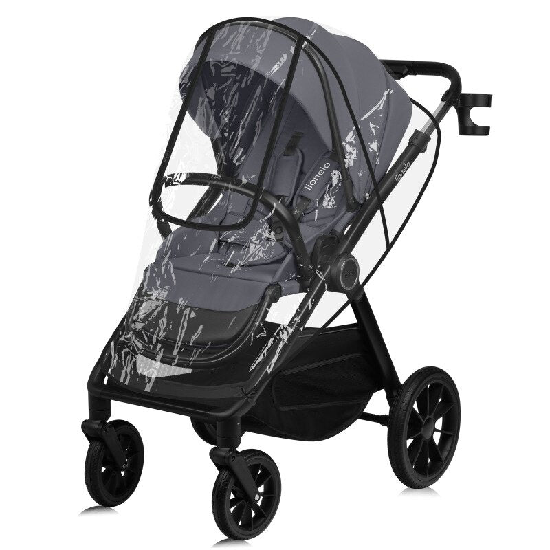 Carucior 3 in 1, Lionelo, Layla, Cadru din aluminiu, Cu landou intarit si salteluta din spuma AiryDots, Cu scoica auto testata ADAC, Reversibil, Cu sistem de ventilatie 3D, Cu accesorii, Pana la 22 kg, EN1888-1 EN1888-2 EN1466 ECE R129, Gri