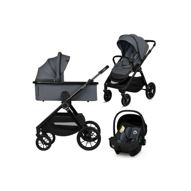 Carucior 3 in 1 Lionelo Layla Gri - vedere de ansamblu
