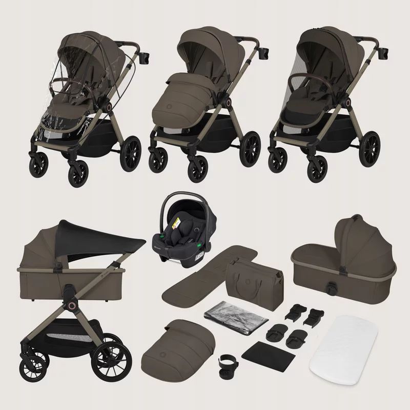Carucior 3 in 1 Lionelo Layla Bej Taupe, imagine 3